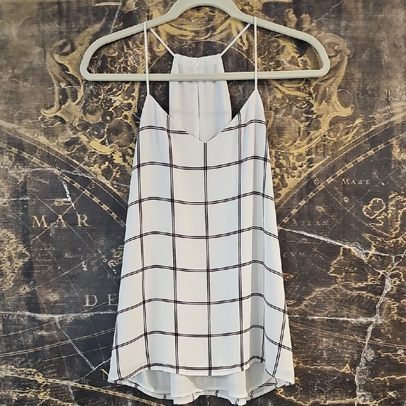 Express White and Black Checkered Tank Top - Picture 1 of 2